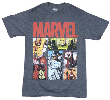 Defenders Mens T-Shirt -Panels Iron Fist Jessica Jones Daredevil Luke Cage