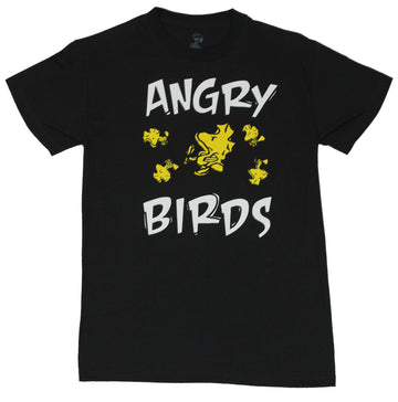 Peanuts Mens T-Shirt  - Angry Birds 5 Upset Woodstock Images
