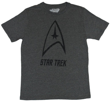 Star Trek Mens T-Shirt -  Starfleet Logo Over Star Trek Name In Black
