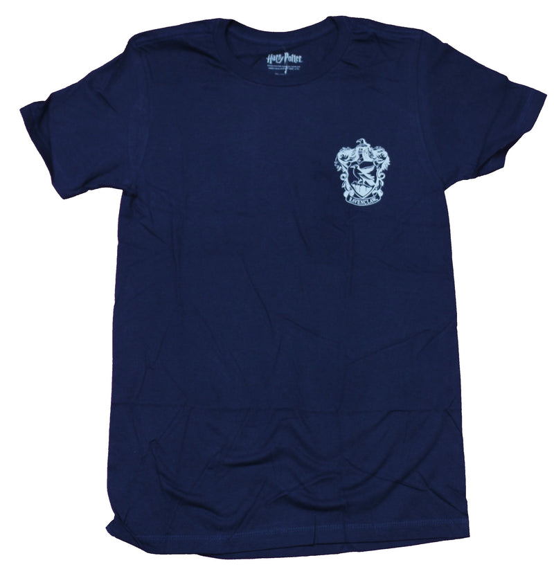 Harry Potter Mens T-Shirt  -  Ravenclaw Lapel Quidditch Logo Back - Inmyparentsbasement.com