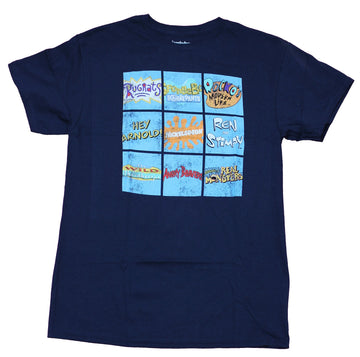 Nickelodeon Mens T-Shirt - Classic Distressed Nicktoons Show Logos