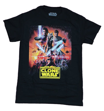 Star Wars Clone Wars Mens T-Shirt - Final Season Poster Collage Image