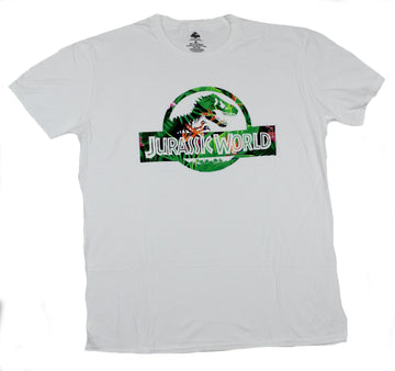 Jurassic World Park Mens T-Shirt - Floral Style Logo Image