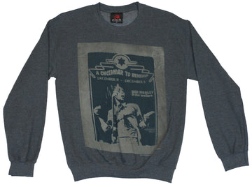 Bob Marley Crew Neck Sweatshirt -  "December To Remember" Woodcut Style Image
