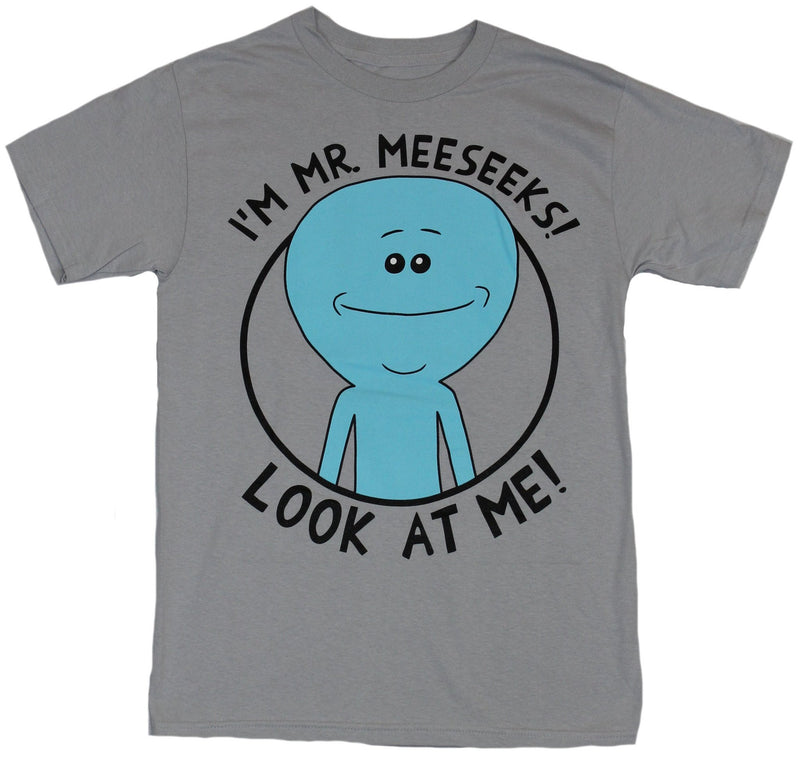Rick & Morty Mens T-Shirt - I'm Mr Meeseeks Look At Me Circle Image - Inmyparentsbasement.com