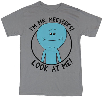 Rick & Morty Mens T-Shirt - I'm Mr Meeseeks Look At Me Circle Image