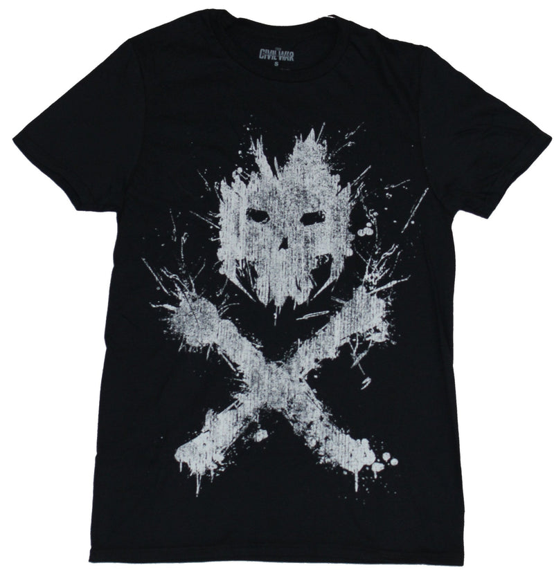Crossbones of Captain America Civil War Mens T-Shirt - Distressed Splat Logo