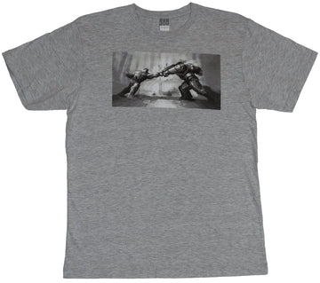 Iron Man (Marvel Comics) Mens T-Shirt - Hulk Vs Hulkbuster Punch to Punch Image