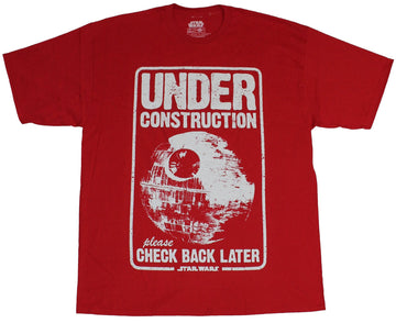 Star Wars Tall Mens T-Shirt - Death Star Under Construction Check Back