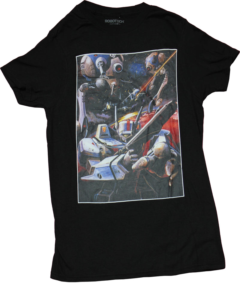 Robotech Mens T-Shirt - Robo Mech Space Battle - Inmyparentsbasement.com