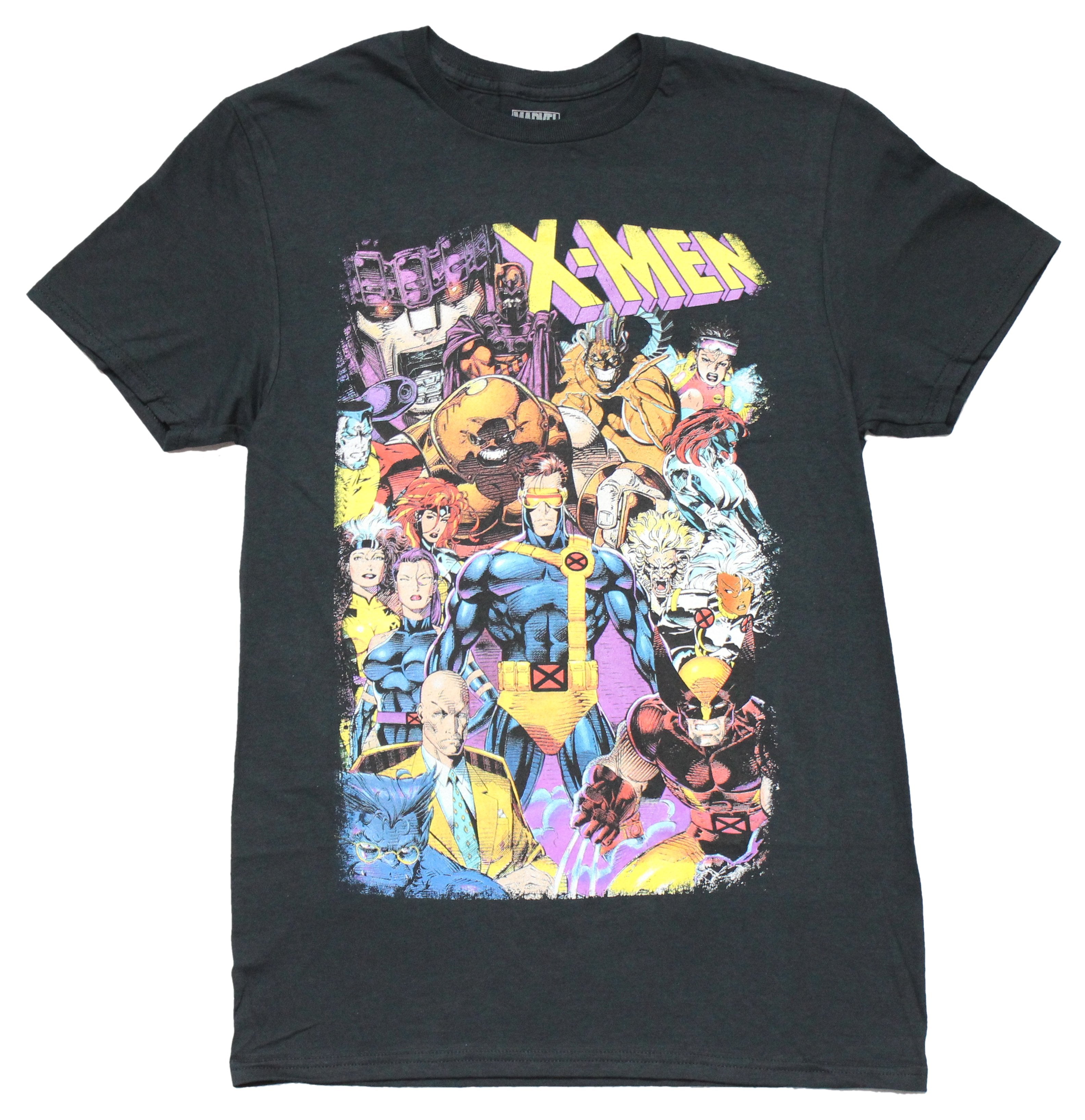 X-Men Mens T-Shirt -Classic 90s Giant Sea of  Characters