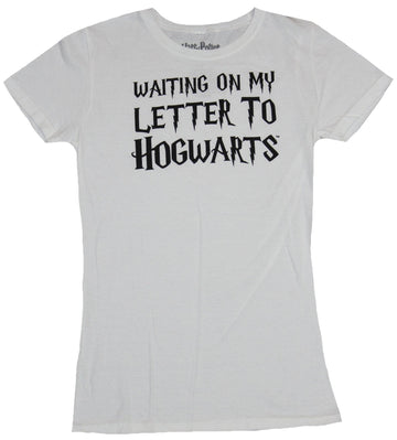Harry Potter Girls Juniors T-Shirt - Waiting on My Letter to Hogwarts Script