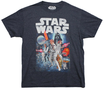 Star Wars Mens T-Shirt - Distressed New Hope Classic Color Poster