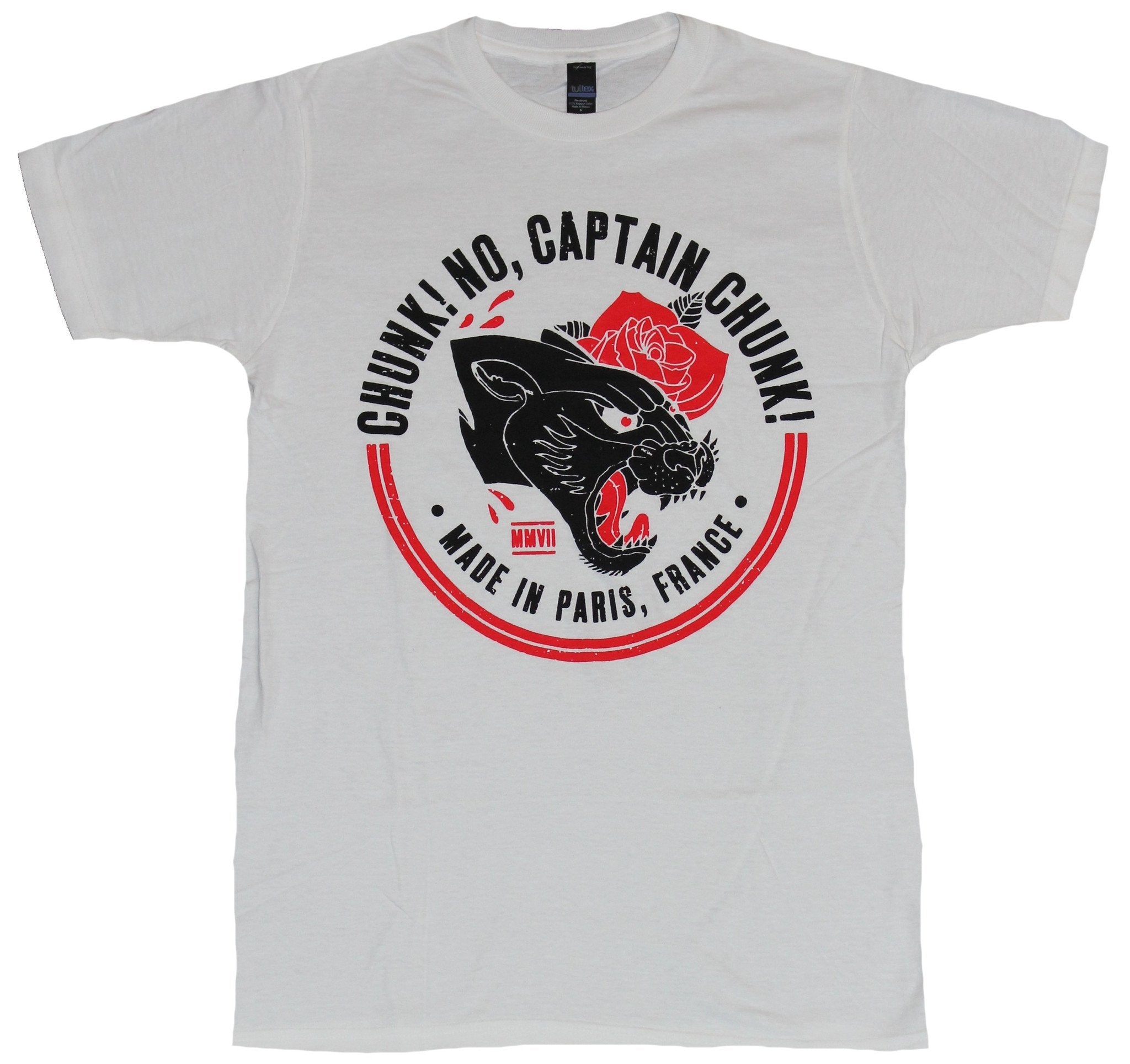 Chunk! No, Captain Chunk! Mens T-Shirt - Panther Rose Circle Made in Paris