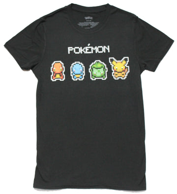 Pokemon Mens T-Shirt -8 bit Kantai Starter Characters