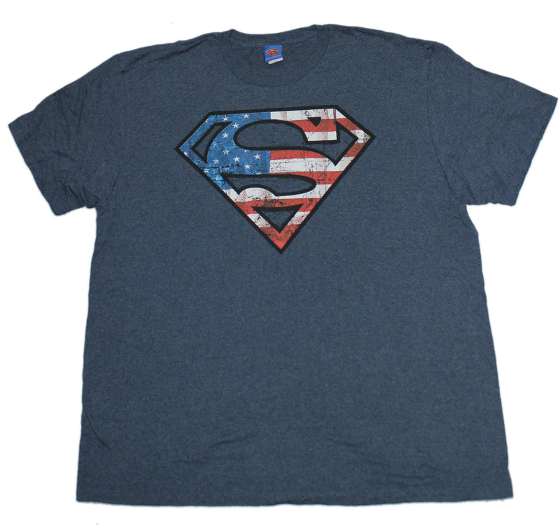 Superman Mens T-Shirt - Patriotic Flag Logo
