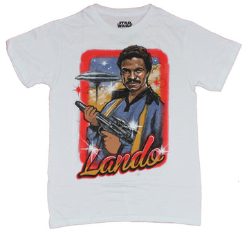 Star Wars  Mens T-Shirt - Lando Calrissian Airbushed 80s Style Image