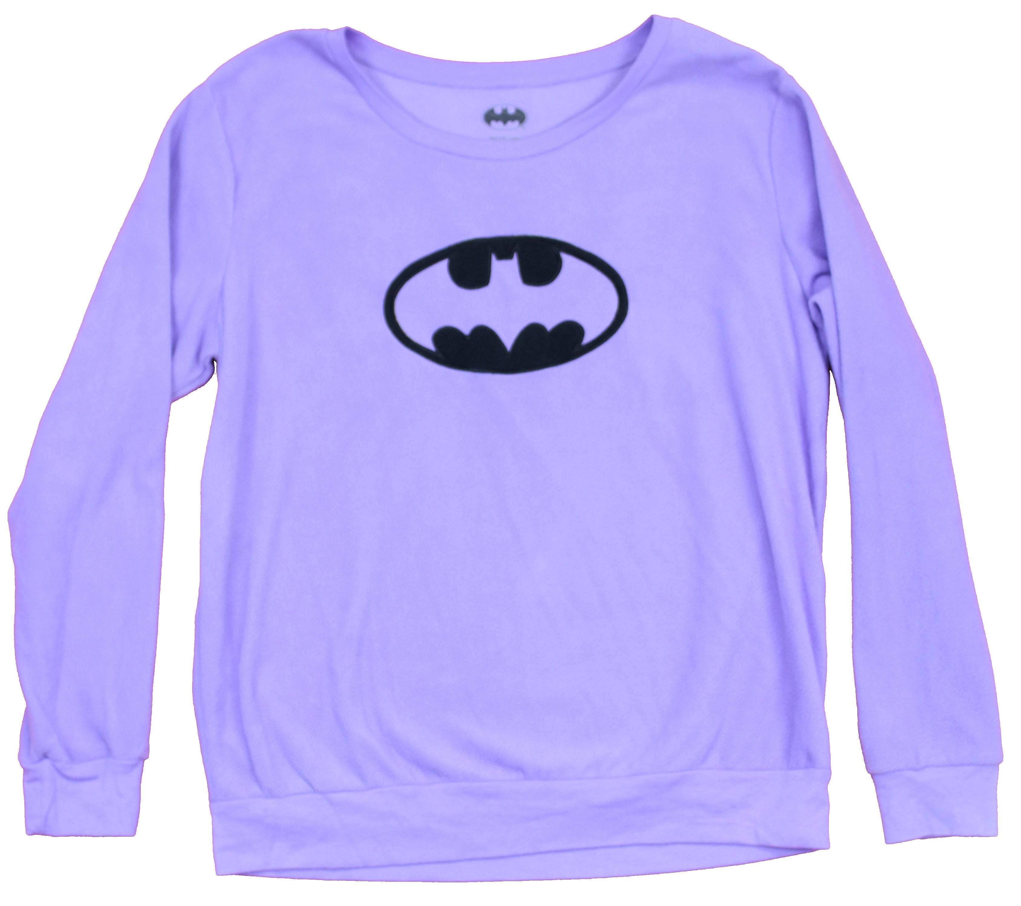 Batman Girls Juniors Long Sleeve T-Shirt - Classic Black Oval Logo