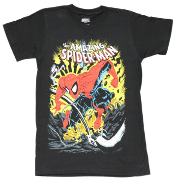 Spider-Man Mens T-Shirt - Dodging Doctor Octopus' Tentacles