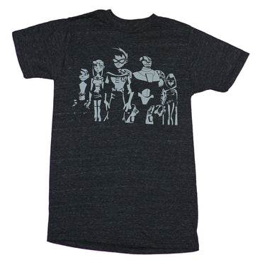 Teen Titans Mens T-Shirt - Animated Style Group Single Color Print