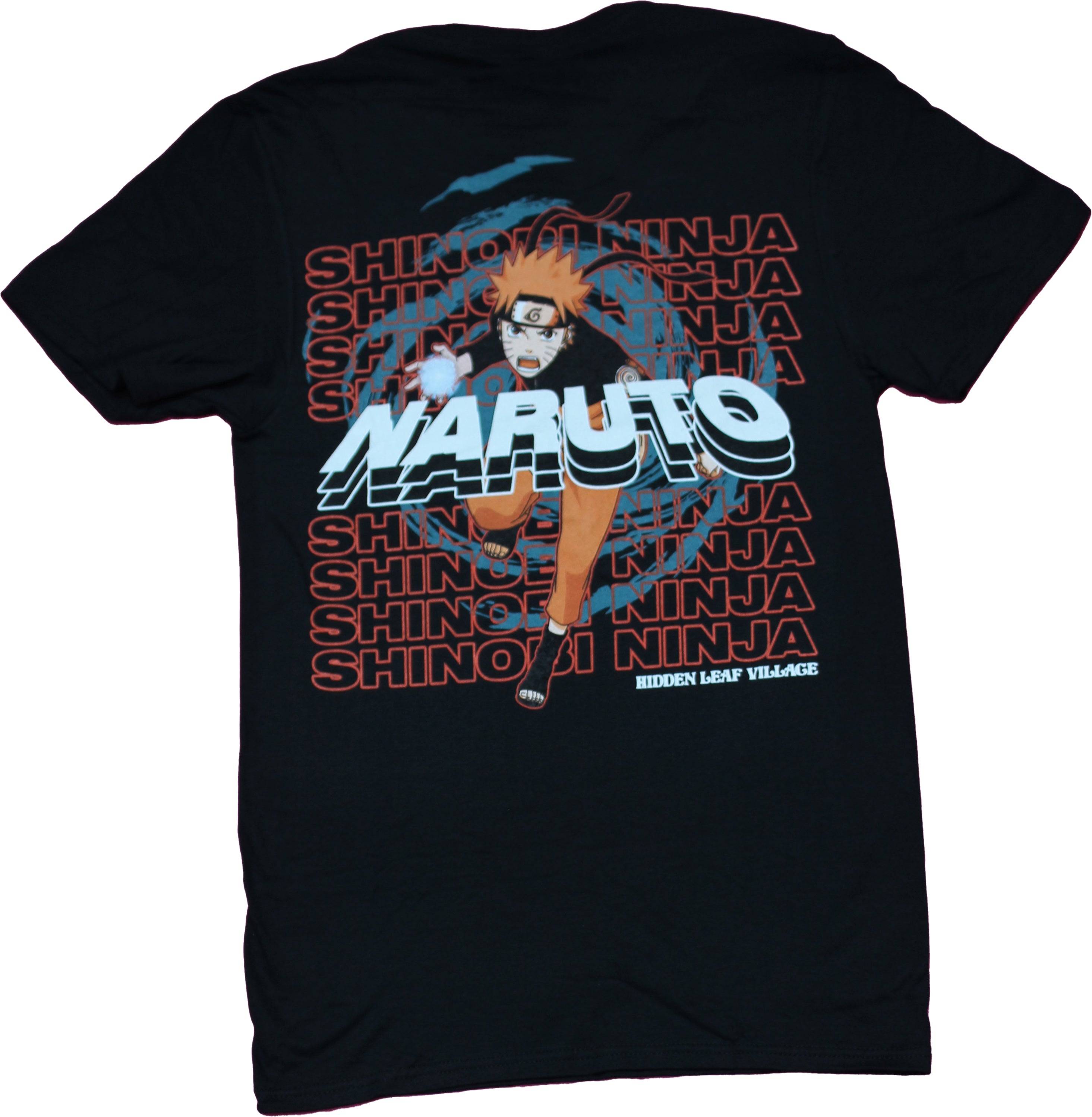 Naruto Shippuden Mens T-shirt - Shinobi Alliance Lapel Back Attack Naruto