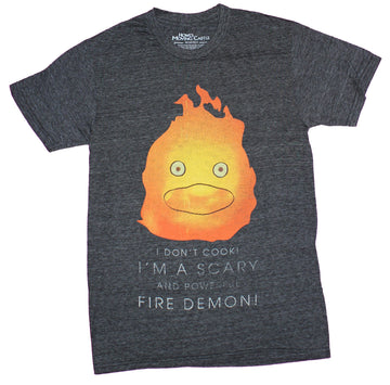 Howl's Moving Castle Mens T-Shirt  - Calcifer I Don't Cook I'm A Scary Fire Demon