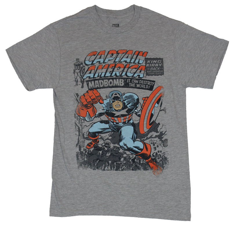 Captain America (Marvel Comics) Mens T-Shirt - King Kirby Is Back Madbomb Image - Inmyparentsbasement.com