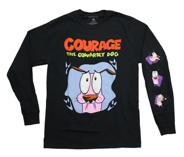 Courage the Cowardly Dog Mens Long Sleeve T-Shirt - Hands over Mouth