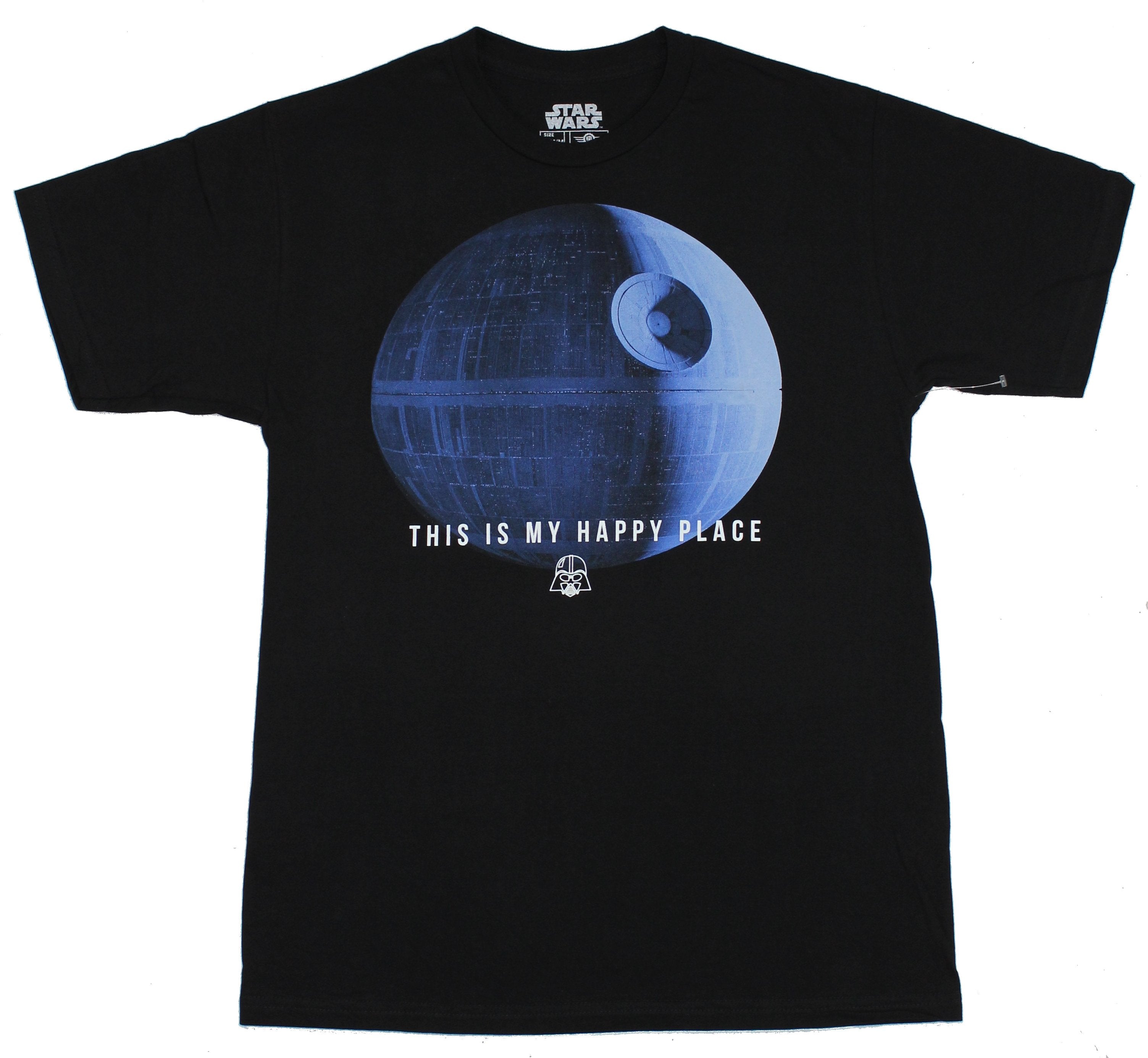 Star Wars Mens T-Shirt - This is My Happy Place Death Star Image
