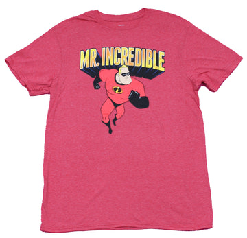 The Incredibles Mens T-Shirt - Running Mr. Incredible Under Name Logo