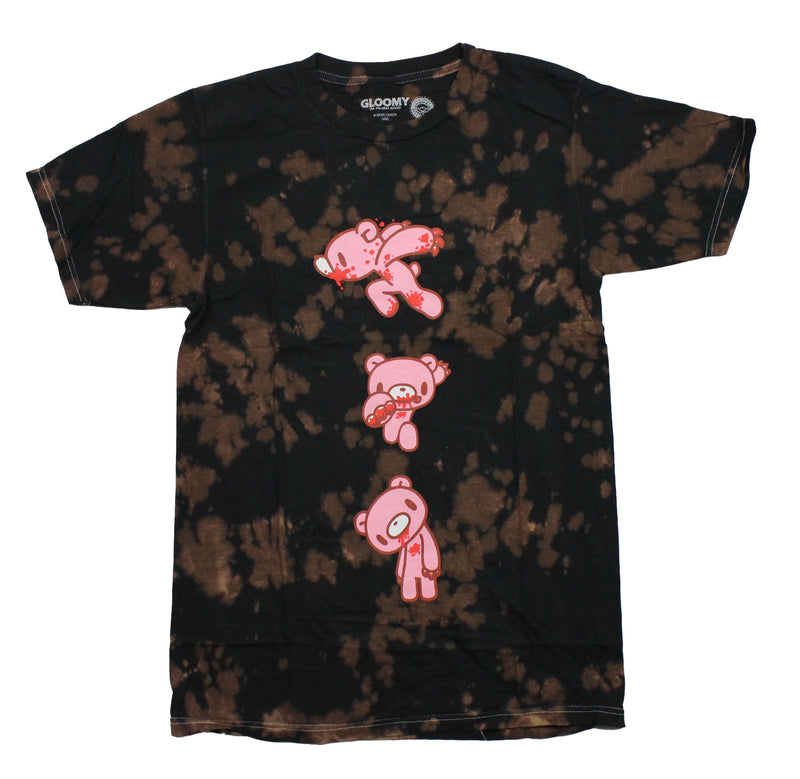 Gloomy Mens T-shirt - Three Bloody Poses Tie Dye