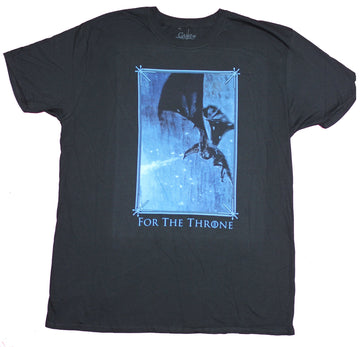Game of Thrones Mens T-Shirt- Night King's Ice Dragon Attack the Wall