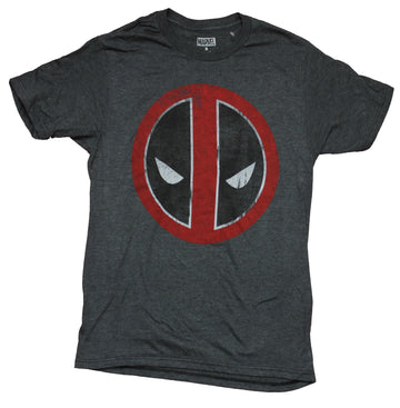 Deadpool Mens T-Shirt - Distressed Red White Black slant Eye Logo
