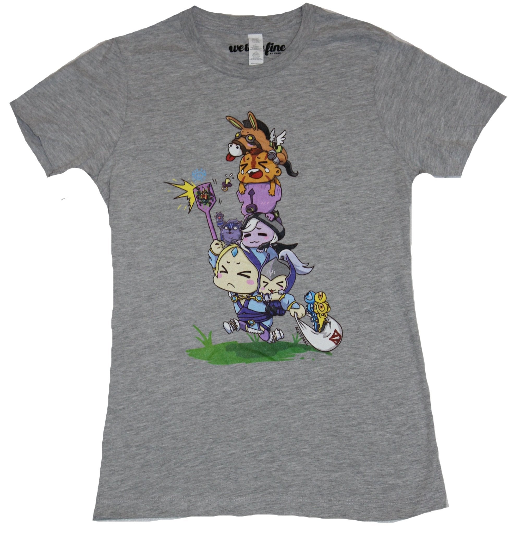 DOTA 2 Girls Juniors T-Shirt - Support All The Way Character Pie Up Image