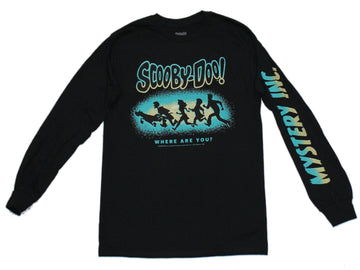 Scooby Doo Mens T-Shirt - Running Silohuettes Where are you?