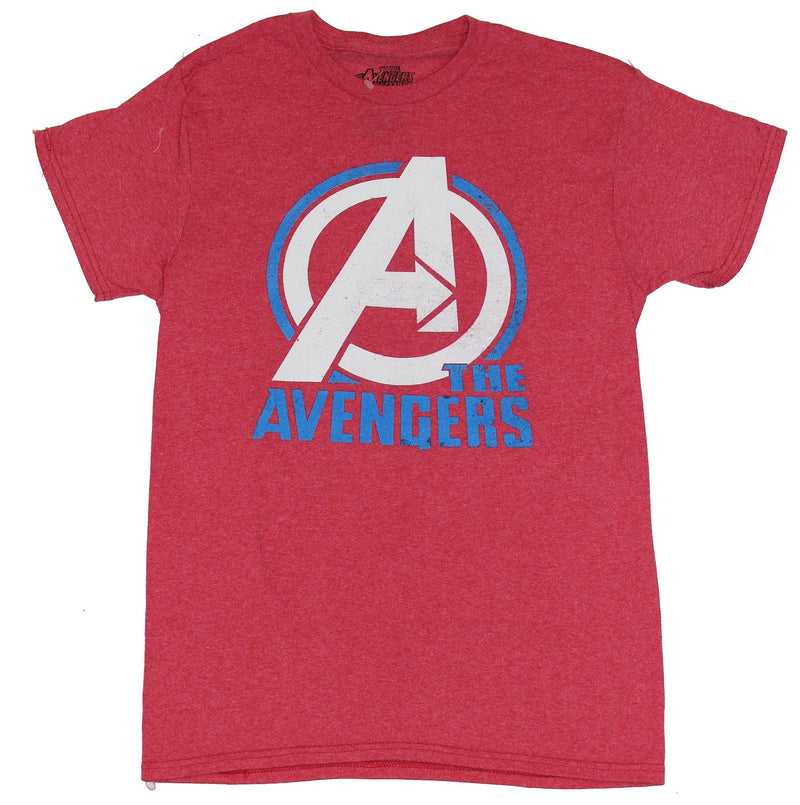 The Avengers (Marvel Comics) Mens T-Shirt - White A Circle Logo Over Name Image - Inmyparentsbasement.com