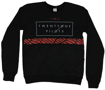 Twenty One Pilots Juniors Girls Light Pullover Sweatshirt - Name Box Over Red Large