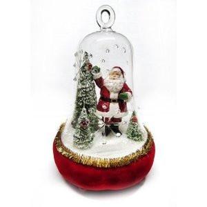 Santa in Glass Bell Figurine - San Fransico Music Box Company