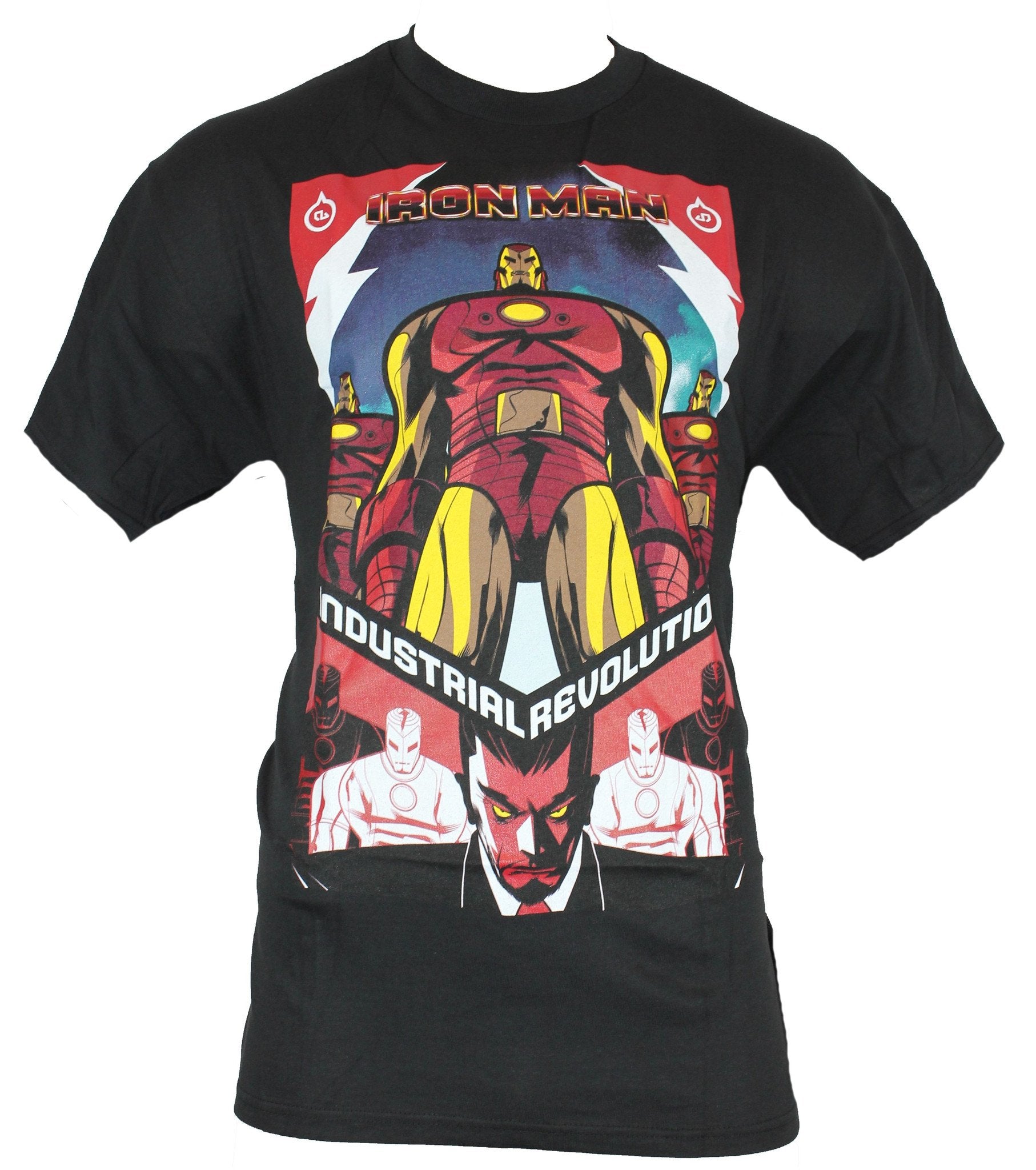 Iron Man (Marvel Comics) Mens T-Shirt - Industrial Revolution Propaganda Poster