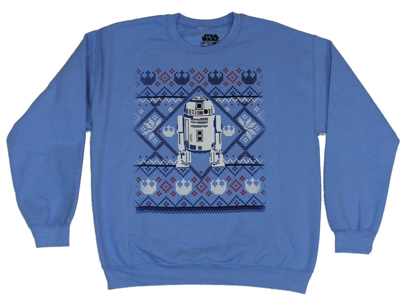 Star Wars Mens Crewneck Sweatshirt - R2-D2 Christmas Style Print - Inmyparentsbasement.com