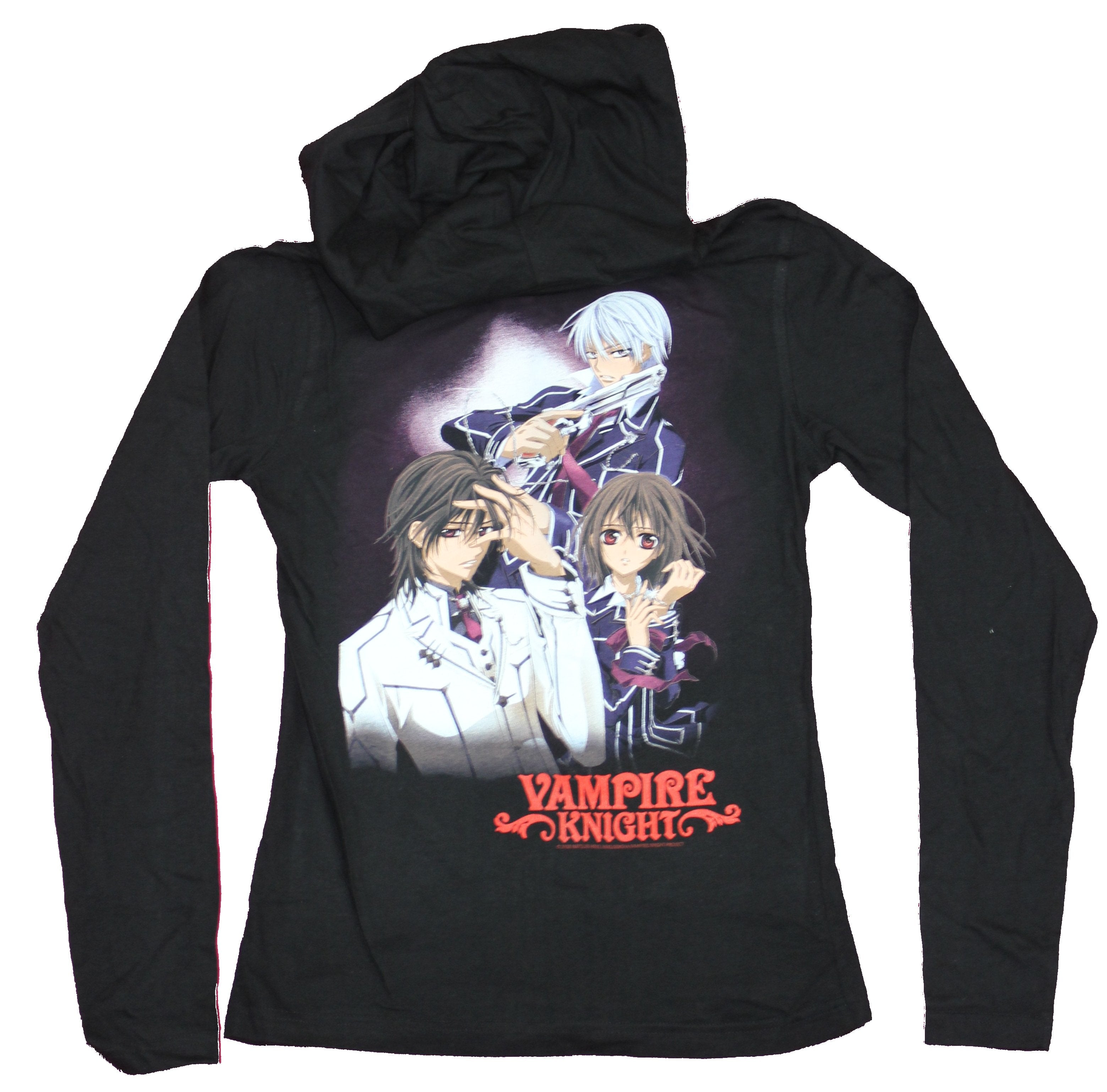 Vampire Knight Girls Juniors Zip Up Hoodie -  Logo Front Cast Back