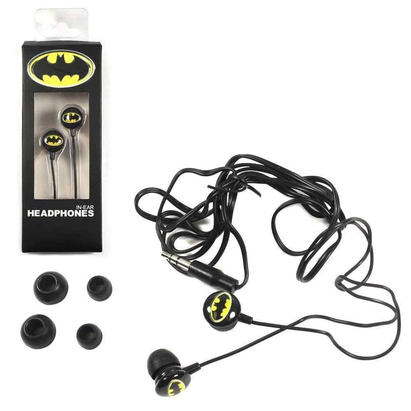 DC Comics Batman In-Ear Headphones- Logo Wired Earbuds - Inmyparentsbasement.com