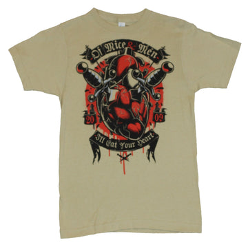 Of Mice and Men  Mens T-Shirt -  Dagger Pierced Heart "I'll Eat Your Heart"