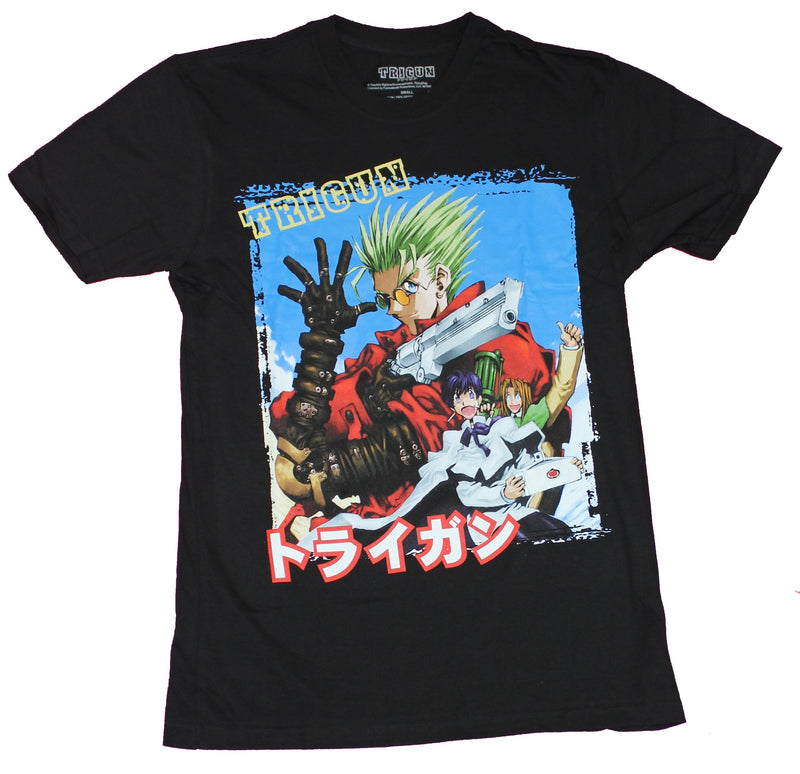 Trigun Mens T-Shirt - Character Box Over Kanji Image - Inmyparentsbasement.com