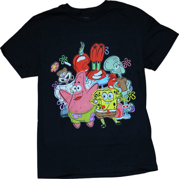 Spongebob Squarepants Mens T-Shirt - Graffiti Giant Group Explosion