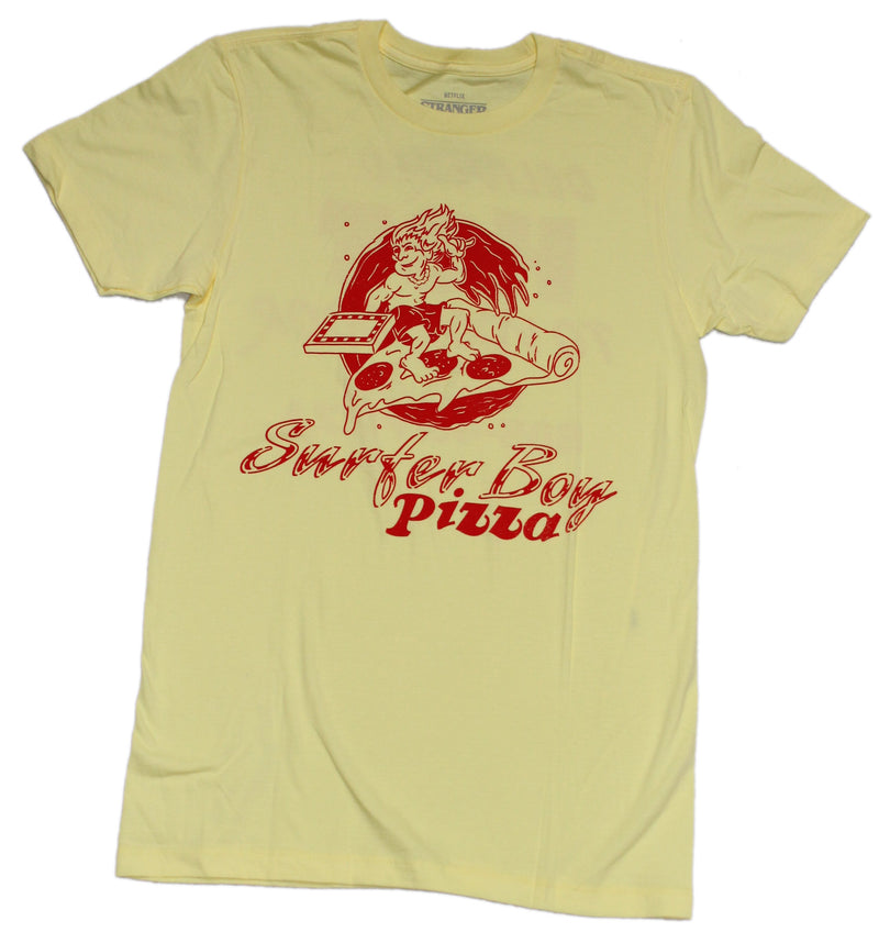 Stranger Things Mens T-Shirt  Surfer Boy Pizza Red Delviery - Inmyparentsbasement.com