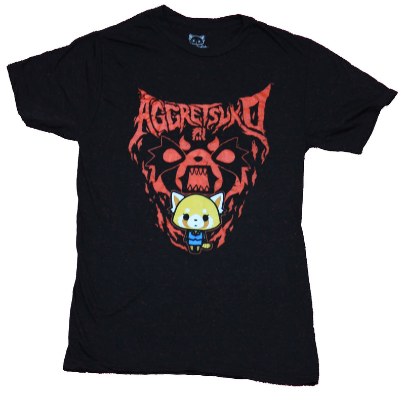 Aggretsuko Mens T-Shirt  - Standing Calm in a Mad Demon's Shadow - Inmyparentsbasement.com