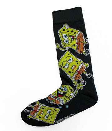 Nickelodeon SpongeBob Squarepants Men’s Crew Socks Set With Bandana Shoe Size 6-12