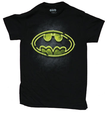 Batman Mens T-Shirt - Sign Style Glowing Symbol Image