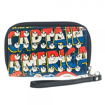 Captain America Studded Zip Around Wallet